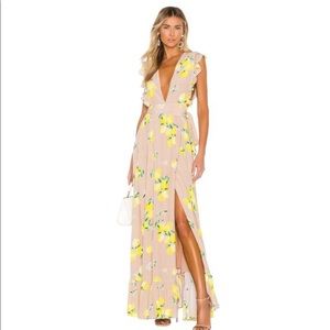 Marjorelle Sweet Pea Dress in Tan/Lemon size XS